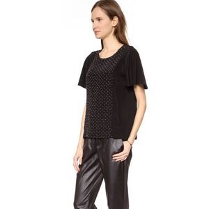 NWT Club Monaco Carly Silk Hand Beaded Blouse
